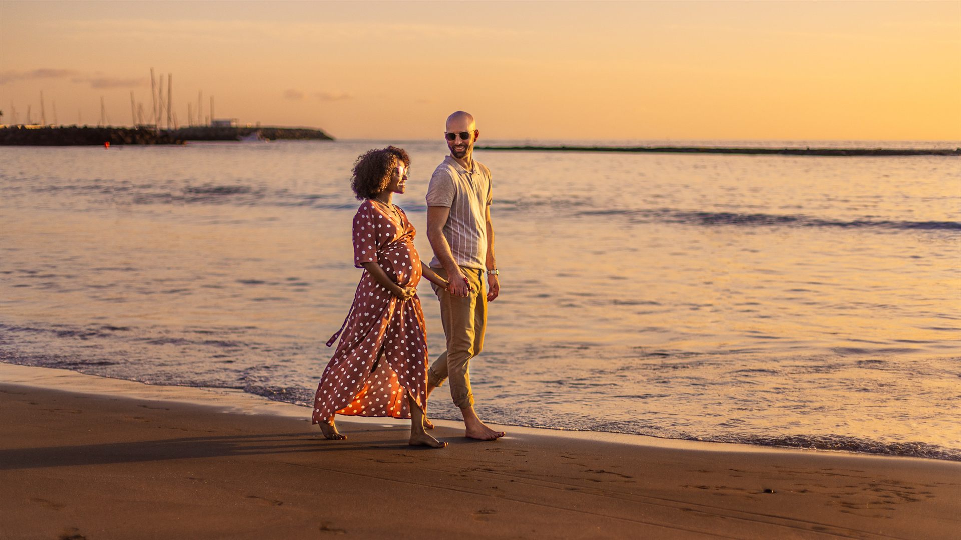 babymoon photoshoot Playa Fañabé Costa Adeje sunset