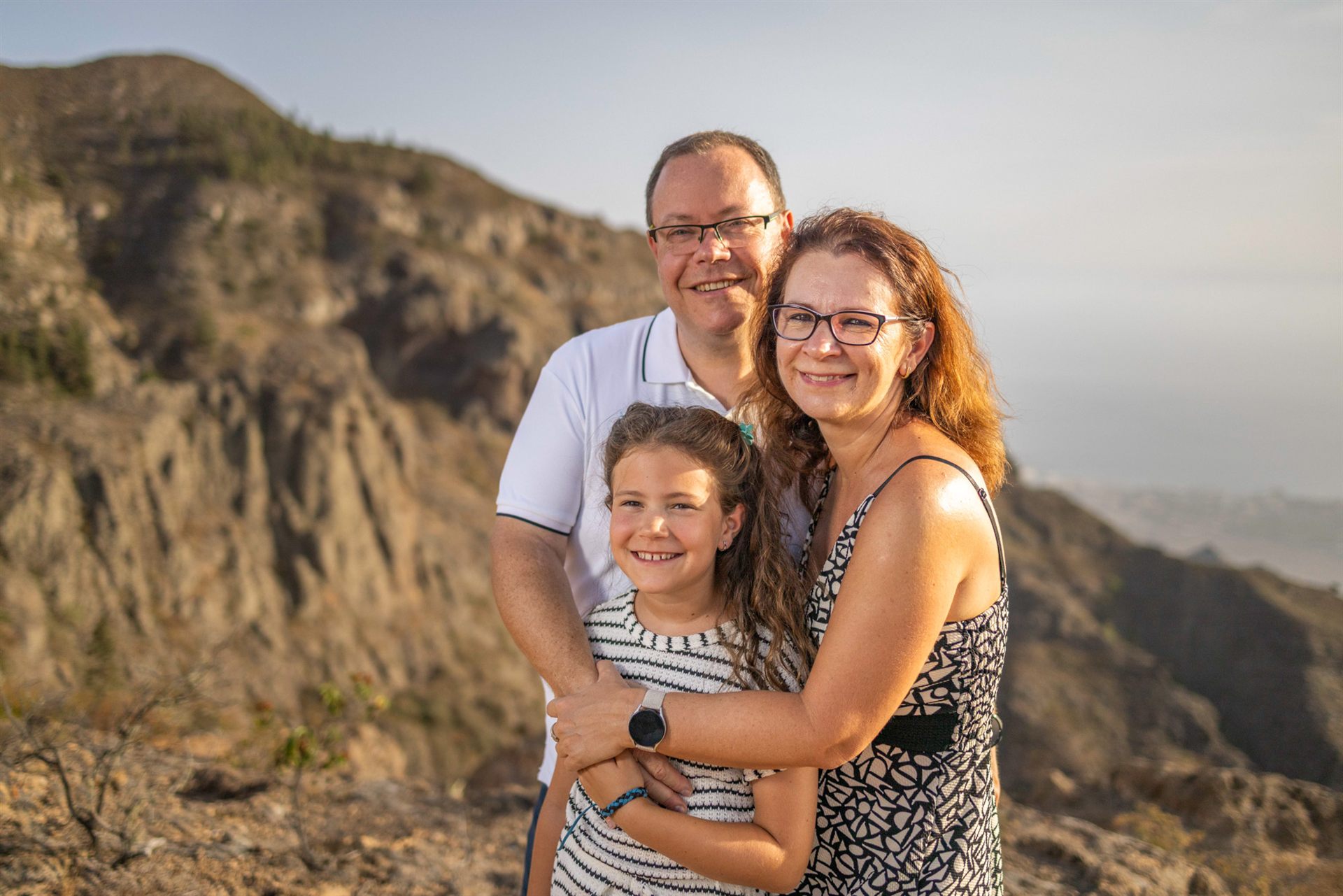 family photoshoot Vilaflor Tenerife camera shy dad relaxing