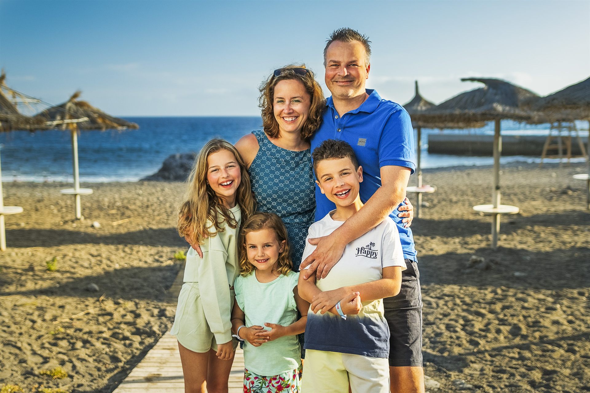 Family having fun on Callao Salvaje beach